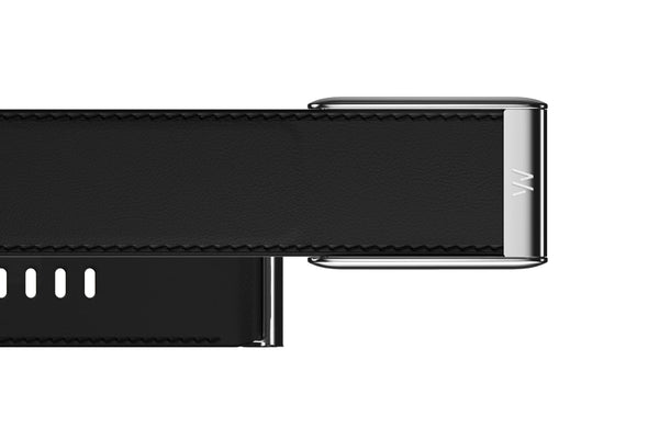 5.0 LeatherLuxe Straight Band | Black/Cream with Titanium