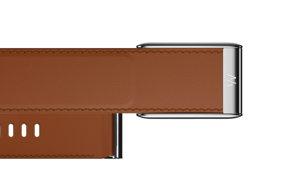 5.0 LeatherLuxe Straight Band | Chestnut/Cream with Titanium